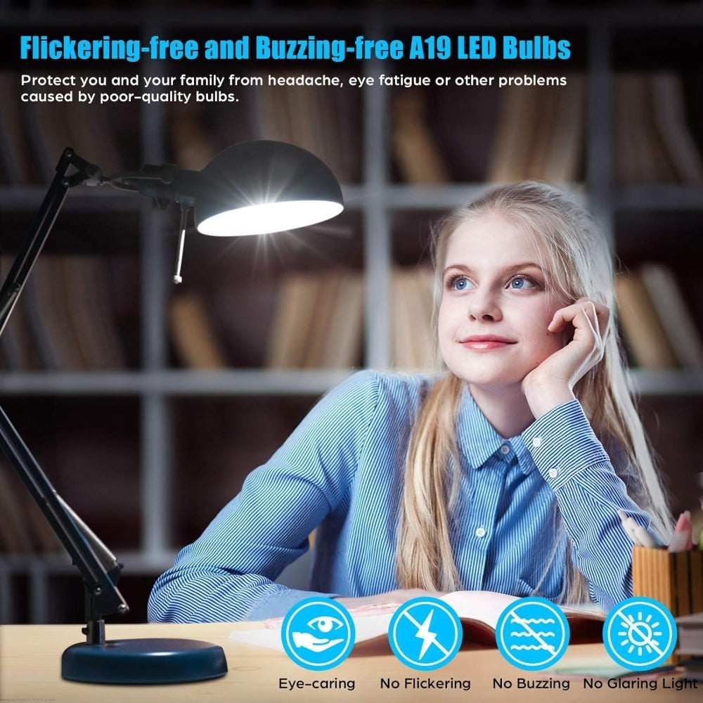 A19 LED Light Bulbs with E26 Base, 13W 1500-Lumen Rating, 3000K or 5000K Light in 12- or 24-Count Packs