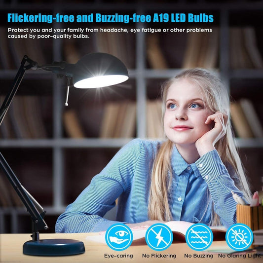 A19 LED Light Bulbs with E26 Base, 13W 1500-Lumen Rating, 3000K or 5000K Light in 12- or 24-Count Packs