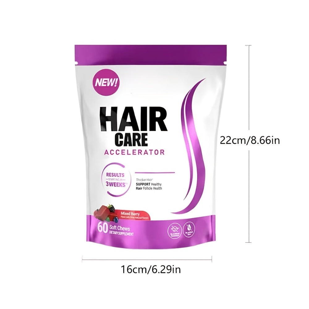 Lustriva Hair Growth Chews with Biotin & Mixed Berry, Clinically Studied Formula for Thicker, Stronger Hair