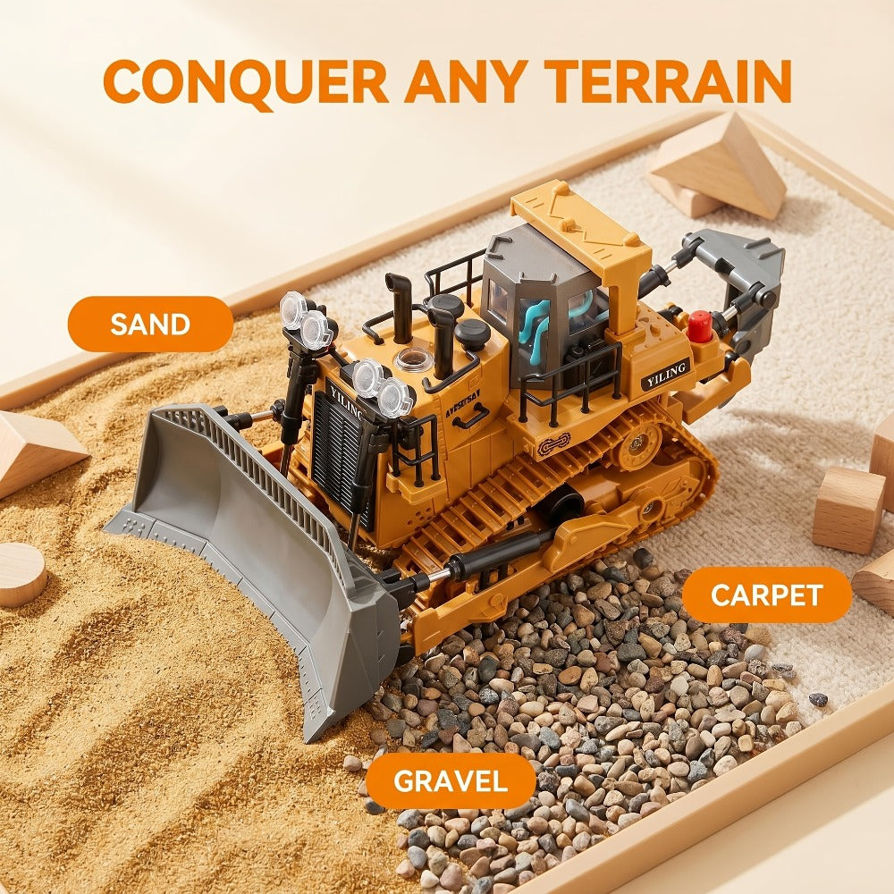 RC Excavator 1:20 Scale 2.4G 11CH, Alloy Remote Control Construction Toy with 680° Rotation & Working Arm