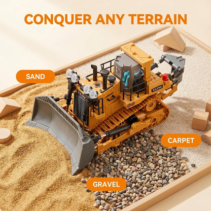 RC Excavator 1:20 Scale 2.4G 11CH, Alloy Remote Control Construction Toy with 680° Rotation & Working Arm