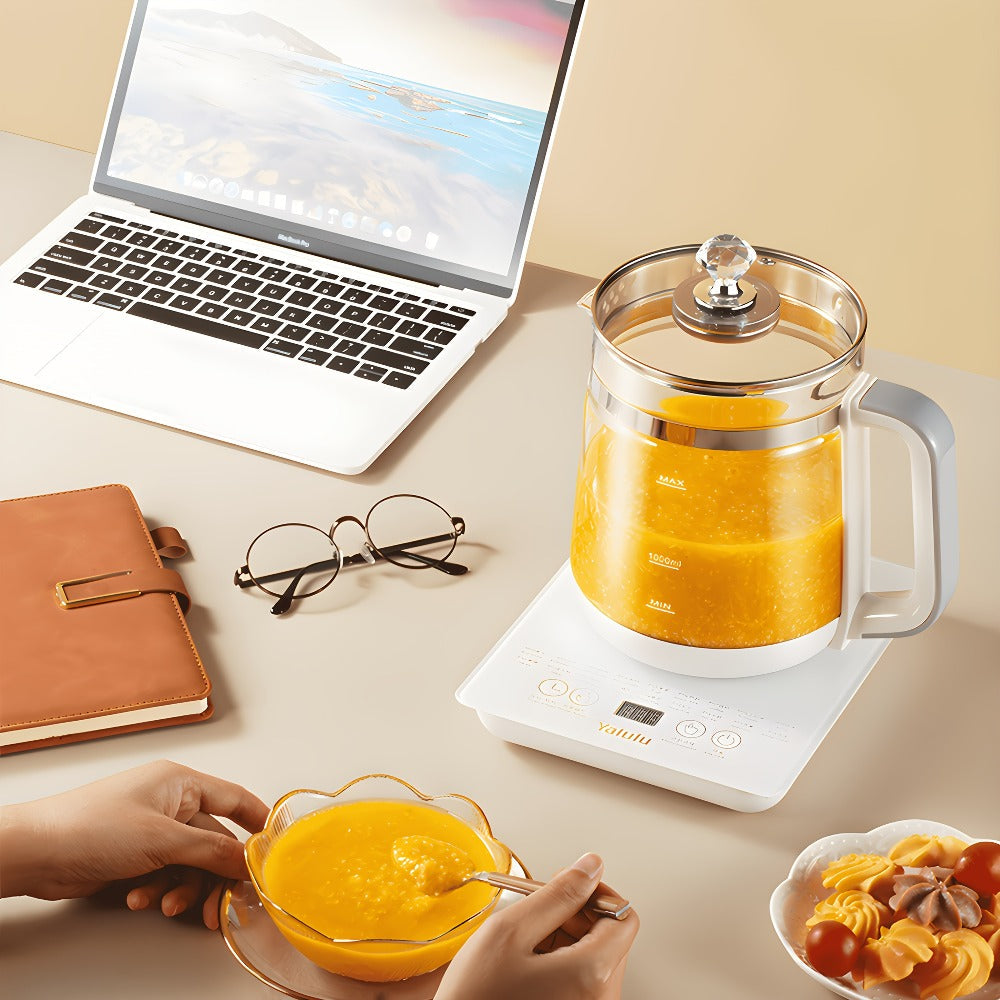 Multifunctional Electric Kettle 1.8L – Thick Glass Health Kettle with 18 Smart Functions, Boil Water, Make Coffee
