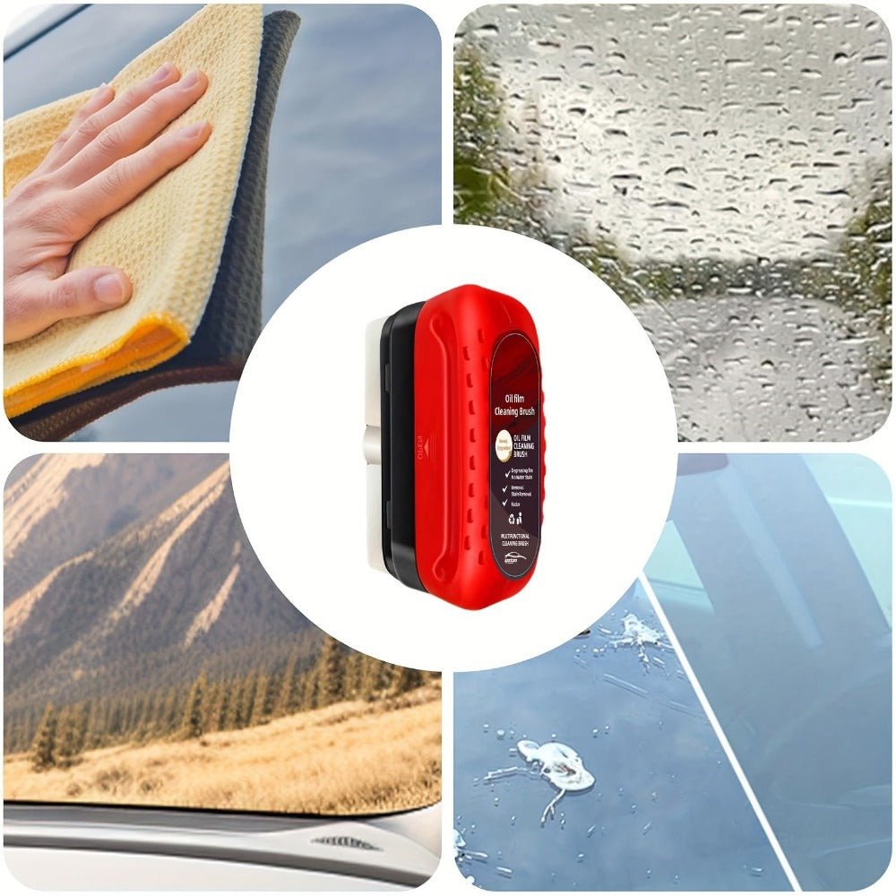 Car Glass Oil Film Remover Kit 3-Pack – Automotive Windshield Cleaner with Applicator Brush, Rain Repellent Coating & Degreaser Solution
