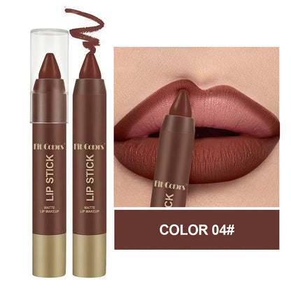 Lipstick Set, Fit Colors 6-Piece Matte Crayon Collection with Brown, Nude, Pink and Purple Colors
