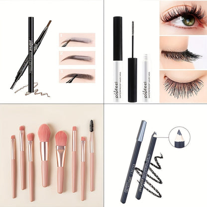 40 Shade Eye Makeup Gift Set with Eyeshadow Palette, Brush, Eyeliner & Eyebrow Pencil, for Makeup, Travel and Everyday Vanity Use
