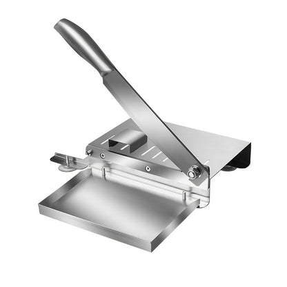 Stainless Steel Manual Meat Slicer Frozen Beef Cutter, 408 Steel Blade Rectangle Slicer for Beef Rolls Vegetables & Bone