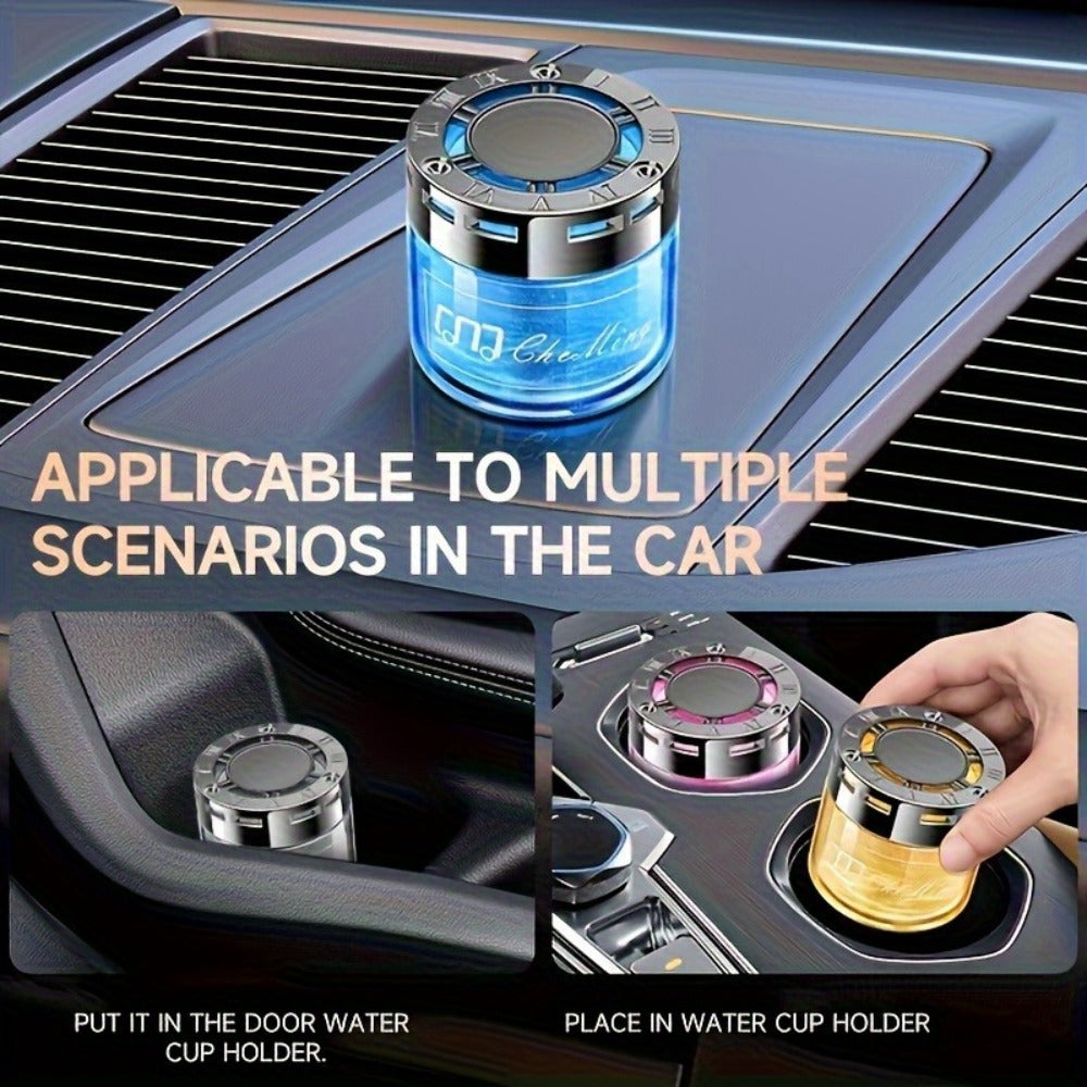 Two-Piece Solid Gel Car Air Freshener Jars with Four Cologne, Blue Bell, Rose and Osmanthus Scent Pairings