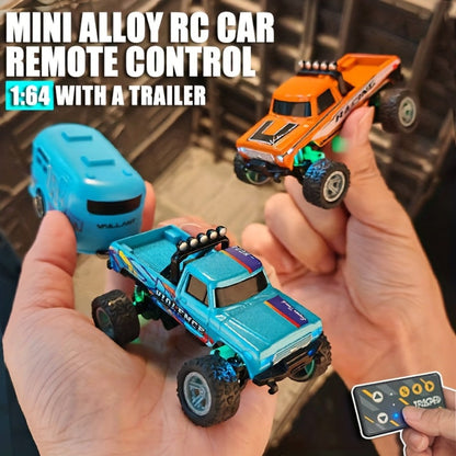 1:64 Scale Mini RC Car Alloy Off-Road Truck with Shock Absorbers – Pocket-Sized Remote Control Car for Boys Ages 6 7 8 9 10