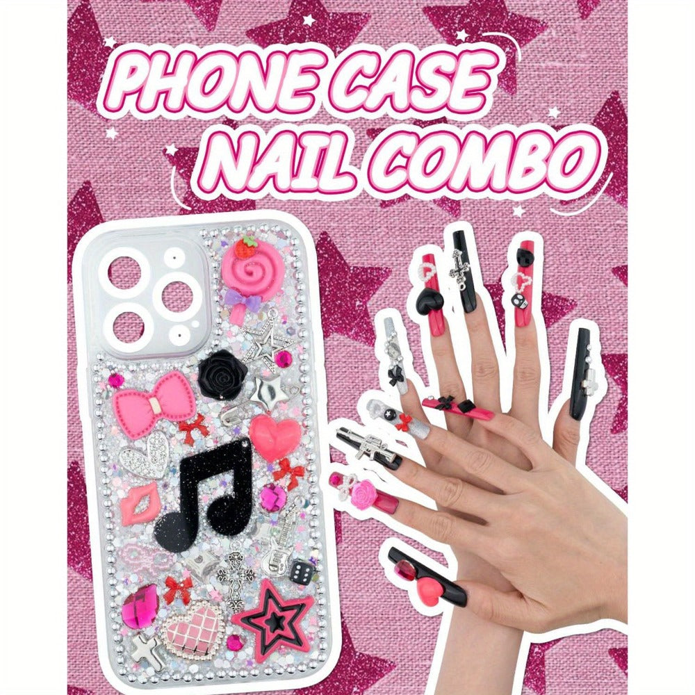 1050pcs Junk Case Charms Kit Kawaii DIY Phone Case Decoration for Home and Salon Manicures
