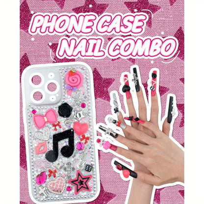 1050pcs Junk Case Charms Kit Kawaii DIY Phone Case Decoration for Home and Salon Manicures