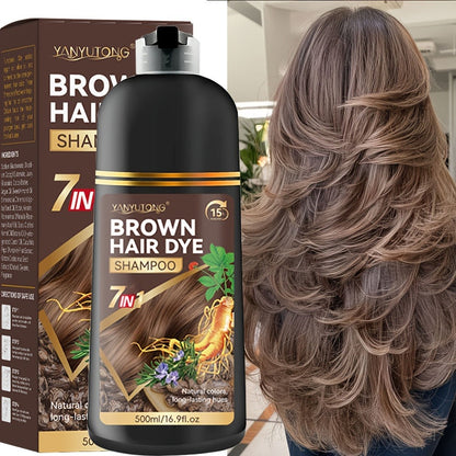 Hair Dye Shampoo Natural Plant Pigments, Covers Gray Hair Fast in 1 Wash, 16.91oz Color Shampoo in Black