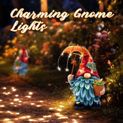 Solar Light Elf Resin Statue, Outdoor Garden Figurine That Automatically Lights Up at Night, Holiday Collectible Decor for Christmas