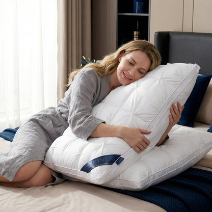 Luxury Hotel Pillows 2PCS, Cool Breathable Pillow Insert, Fluffy Resilient Neck Support, Comfortable Sleeping Pillow