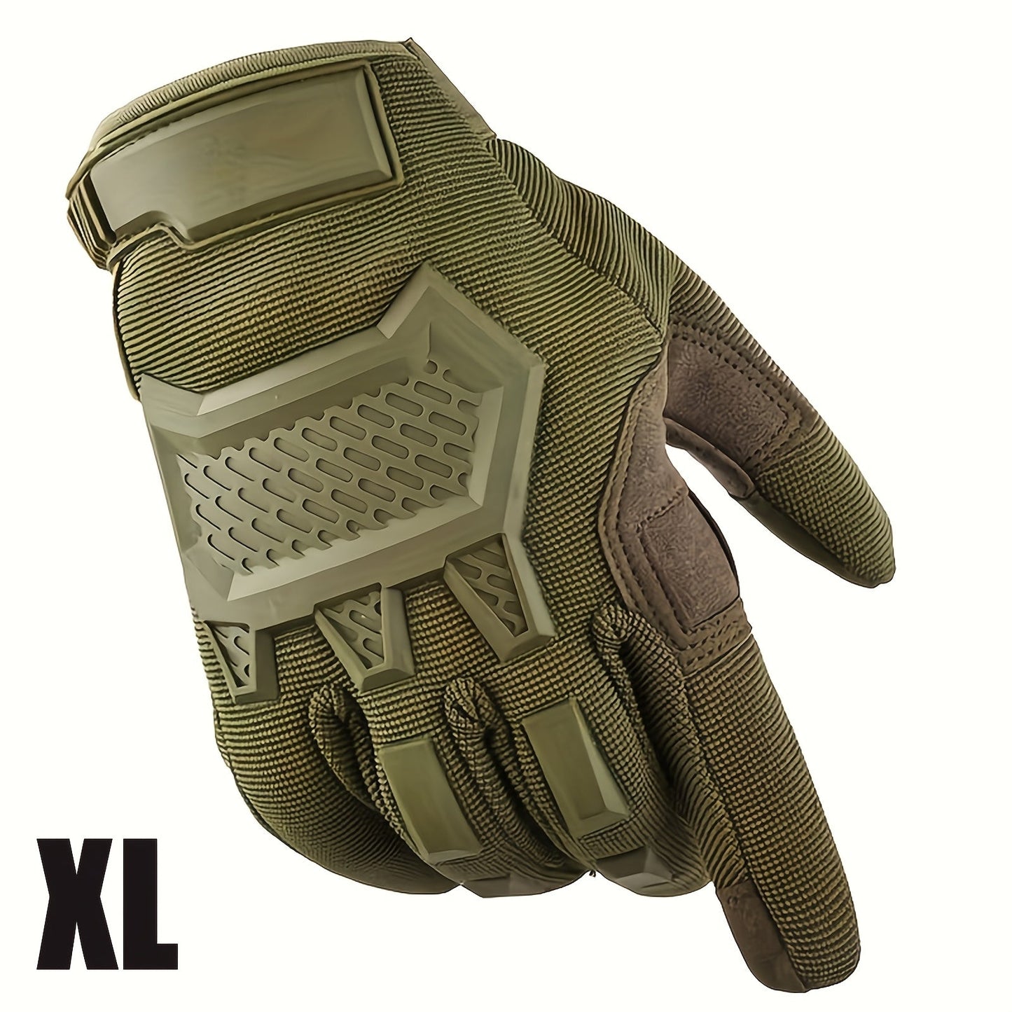 Tactical Gloves with Knuckle Guards – Knit Half Finger Outdoor Gloves for Airsoft Shooting Hunting Operations, Men Women, Sizes M / L / XL