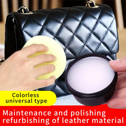 Leather Nourishing Care Kit with Polishing Wax 58g – Colorless Universal Leather Conditioner for Shoes Bags Jackets Furniture