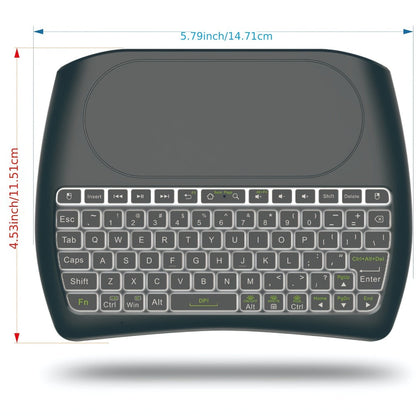 Wireless Mini Keyboard with Large Touchpad & 7-Color Backlight, Bluetooth & 2.4G Dual Mode Handheld Keyboard Remote Control