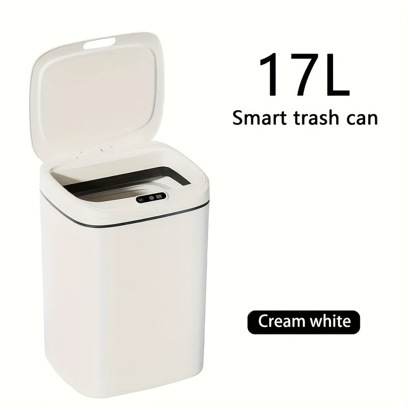 Touchless Trash Can Sensor Lid Hands-Free, Infrared Motion Detection, Battery Powered Cordless