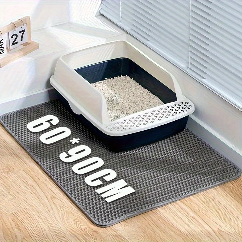Cat Litter Trapper Mat Honeycomb Double Layer – Non-Slip Waterproof Machine Washable Litter Mat, Soft on Paws, Controls Tracking