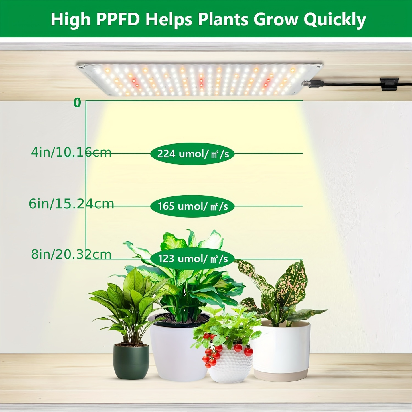 Under-Shelf LED Plant Light Panel Set with Dimming and Timer Controls, 2 or 4 Pack for Indoor Racks