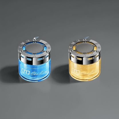 Two-Piece Solid Gel Car Air Freshener Jars with Four Cologne, Blue Bell, Rose and Osmanthus Scent Pairings