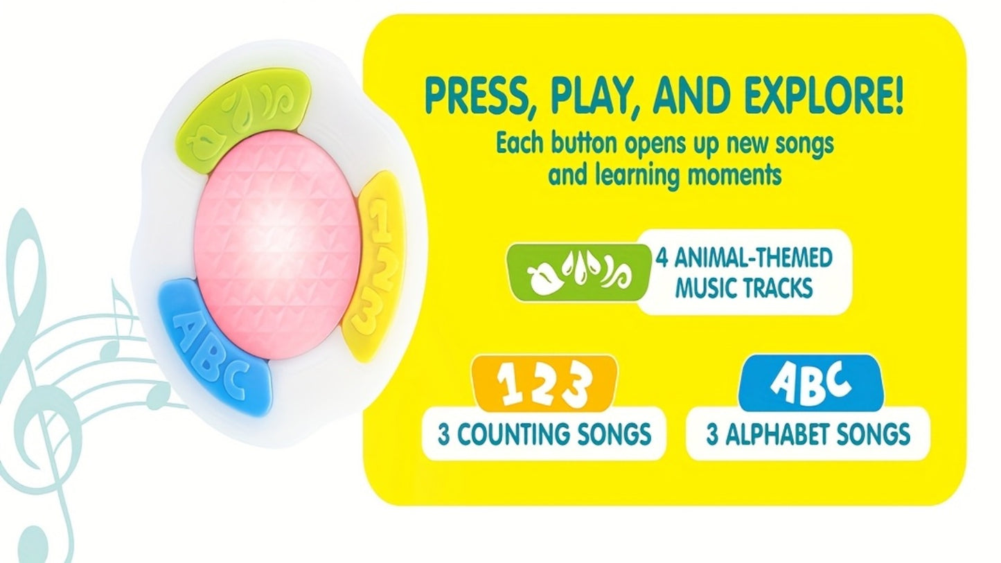 Plush Musical Elephant Baby Toy with Music & Lights, Stuffed Animal Sensory Toy for Infants 6+ Months