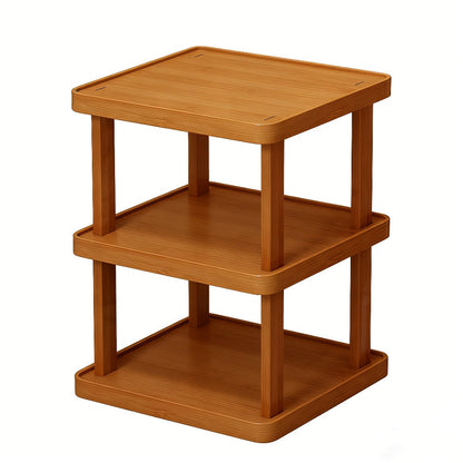 Shoe Rack Bamboo Vertical Organizer with 6-Tier or 9-Tier Brown Wood-Grain Freestanding Options