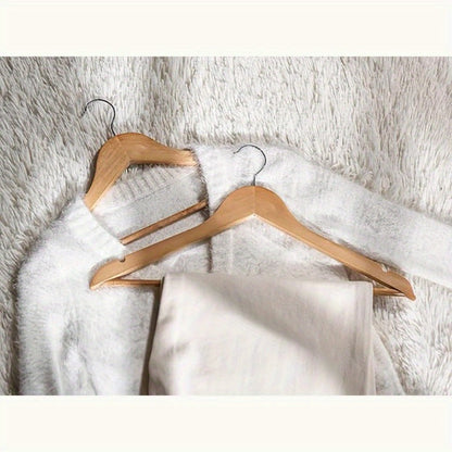 Premium Wooden Hangers with 360° Rotatable Hook & Shoulder Grooves | Slim Durable Wood Coat Suit Hangers | 10 20 30 Pack Closet Organizer