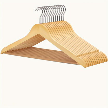 Premium Wooden Hangers with 360° Rotatable Hook & Shoulder Grooves | Slim Durable Wood Coat Suit Hangers | 10 20 30 Pack Closet Organizer