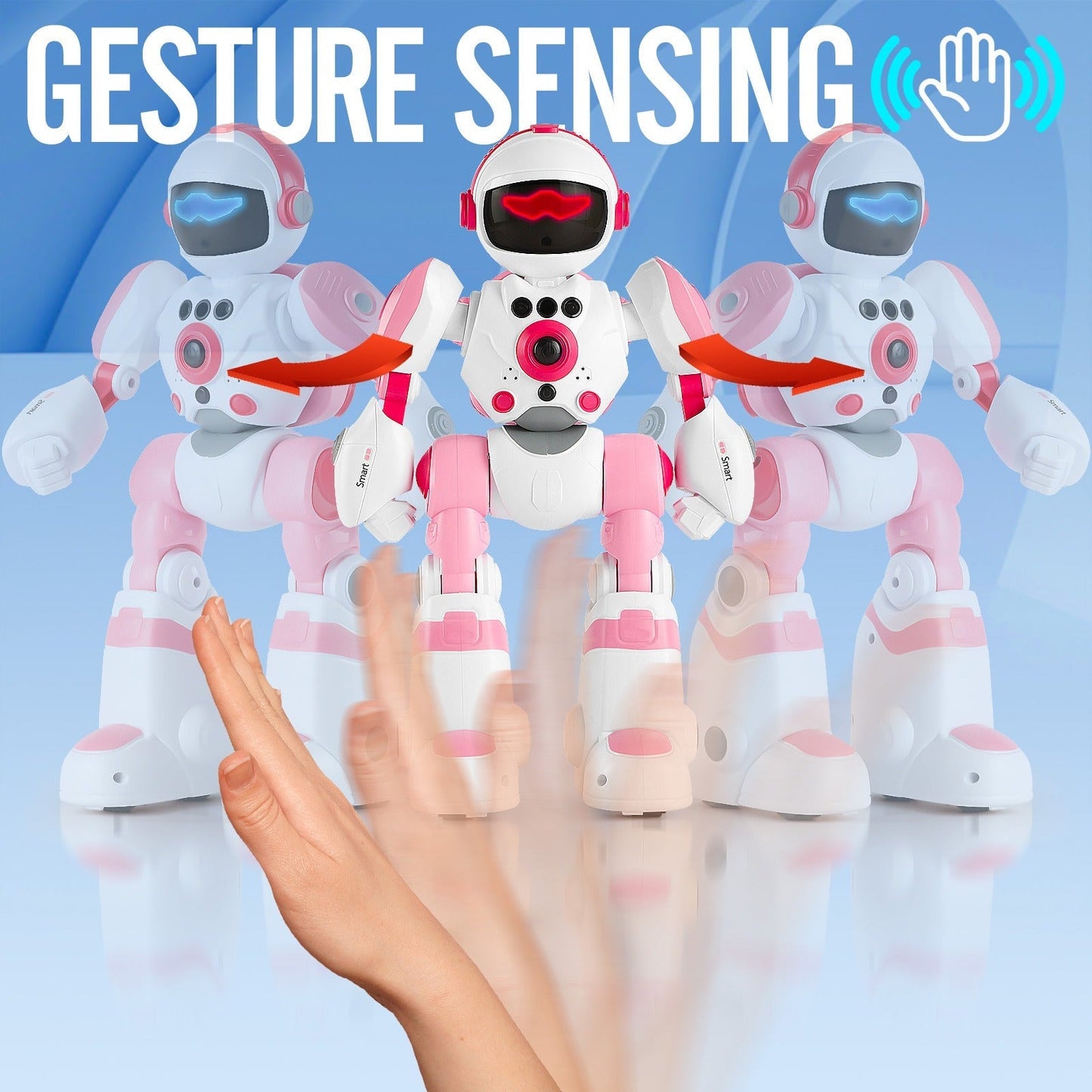 Gesture Control RC Robot Toy for Kids, Voice Recording, Programming, EMO LED Infrared Intelligent Interactive Robot