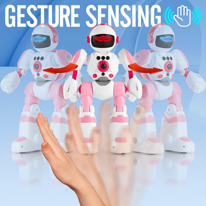 Gesture Control RC Robot Toy for Kids, Voice Recording, Programming, EMO LED Infrared Intelligent Interactive Robot
