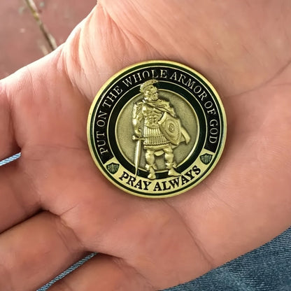 Armor of God Challenge Coins 20 Pack Golden – Christian Prayer Commemorative Coins, Faith Gift for Men & Women