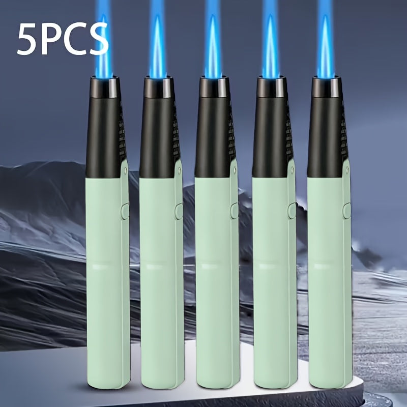 1300°F Torch Lighter 5pcs Blue Flame Windproof Refillable with Safety Lock - Jet Flame for Candles