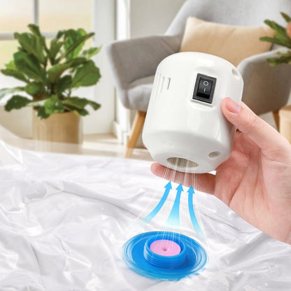 Clear Blue Vacuum Storage Bag Set with Pictured Electric Pump, 16-Piece Checkout Pack and Travel Cases