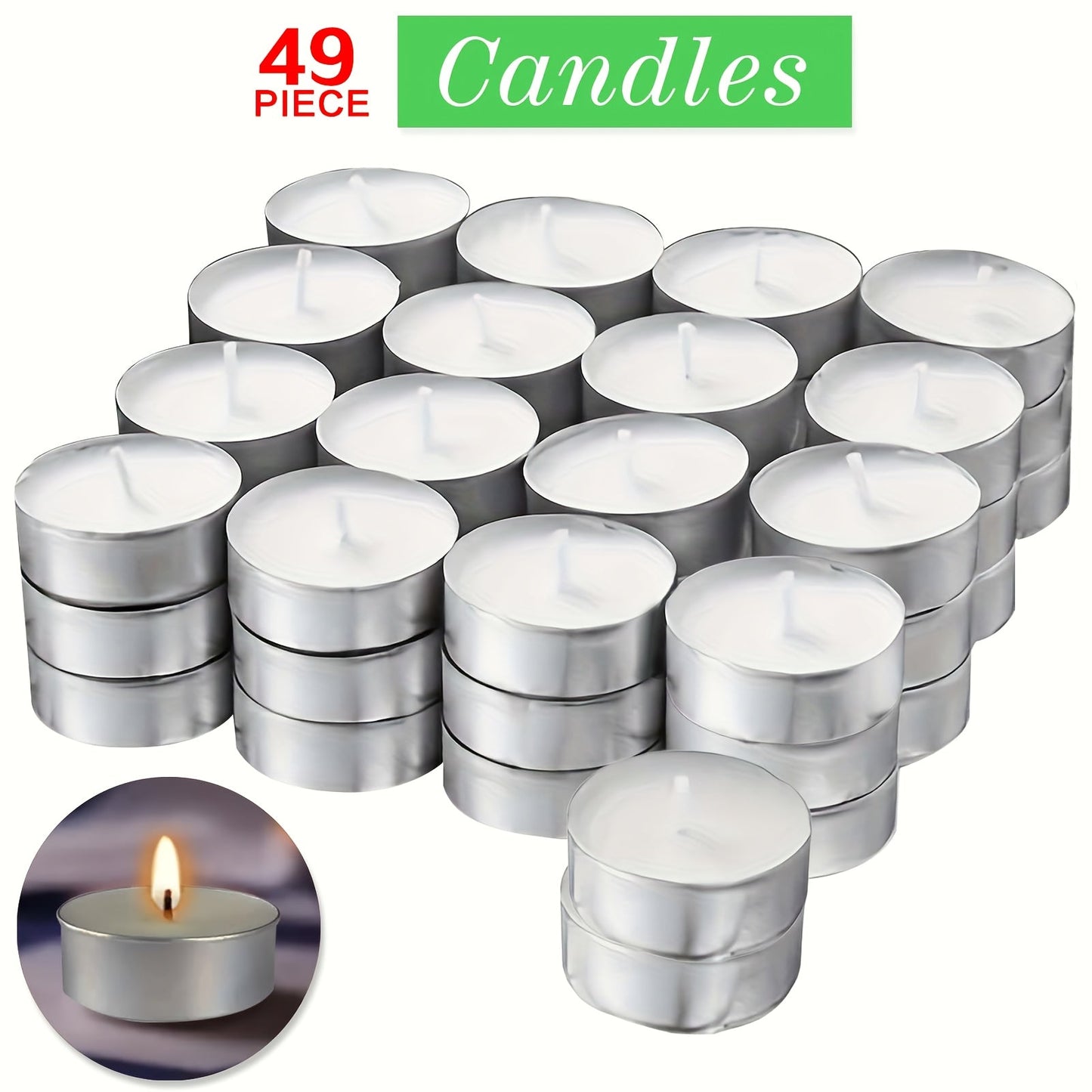 Tea Light Candles Unscented White – 49 or 99 Pack Smokeless Wax Tealights 2. Burn for Weddings, Christmas