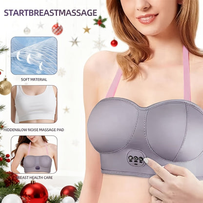 Electric Chest Massager Vibration Rechargeable - Intelligent Constant Temperature Heating Massage Bra for Women