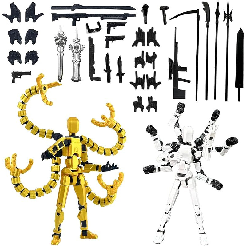 3D Printed Action Figure Set 2pcs T13 – 5.5 Inch Assembled Collectible Desktop Ornament Toy Figures for Game Enthusiasts