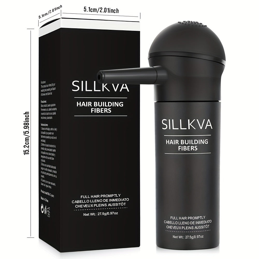 Hair Fibers Spray Applicator Kit Instant Thickness for Thinning Hair & Bald Spots SILLKVA for Makeup, Travel and Everyday Vanity Use