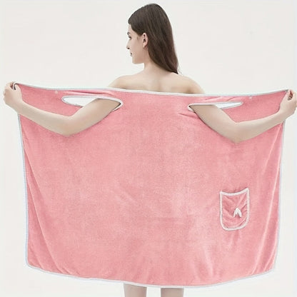 Wearable Bath Towel Wrap Coral Fleece Bow-Knot Strapless Bathrobe Quick Dry Absorbent 260GSM Soft Skin-Friendly Adult Shower Towel
