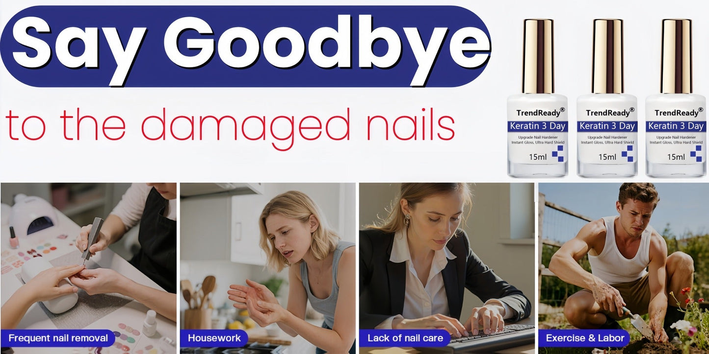 Nail Hardener for Weak Brittle Splitting Nails 2 Pack – Fast Drying White Nail Strengthener with Vitamin E
