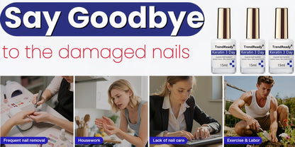 Nail Hardener for Weak Brittle Splitting Nails 2 Pack – Fast Drying White Nail Strengthener with Vitamin E