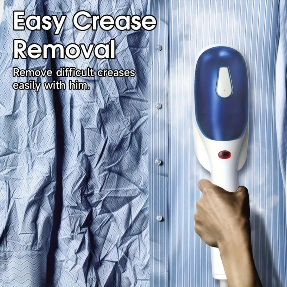 Green Handheld Garment Steamer and Dry Iron with Heated Face, Removable Brush and Filling Cup
