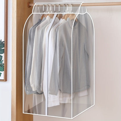Clear Hanging Garment Bag PVC Zipper Dustproof Closet Organizer for Coats Suits Dresses for Entryways, Bedrooms and Living Spaces