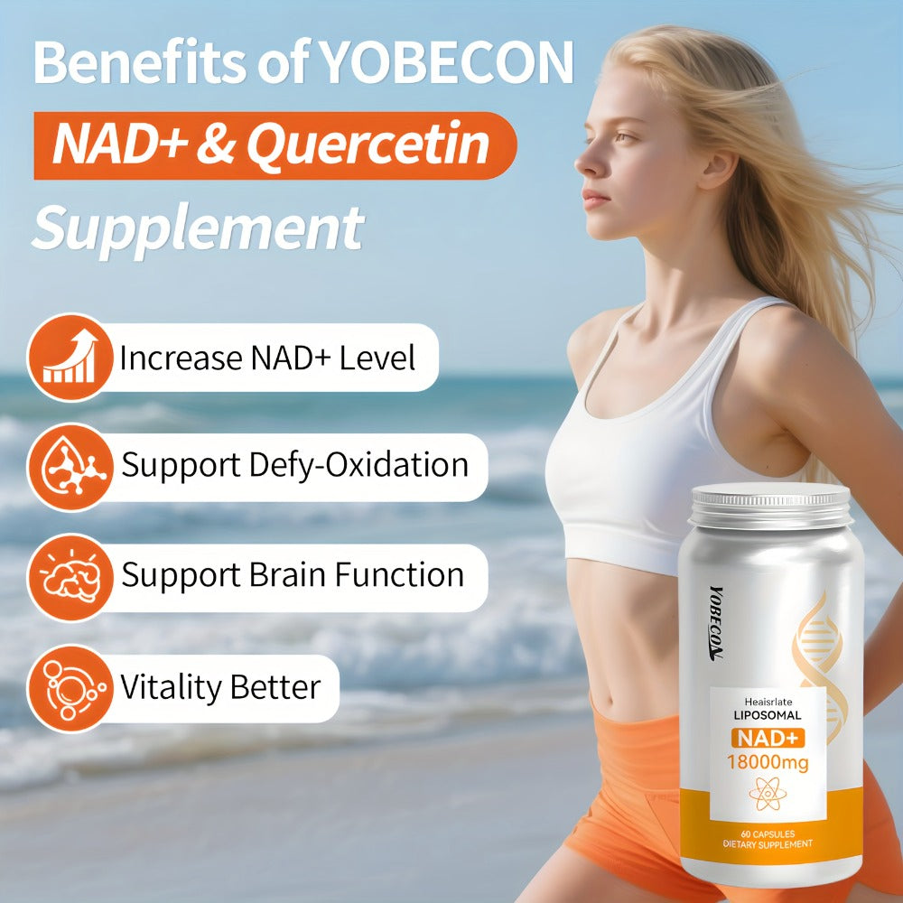 NAD+ Booster Liposomal 18000mg with Quercetin, Trans-Resveratrol & D-Ribose for Energy, Focus, Anti-Ageing & Antioxidant Support