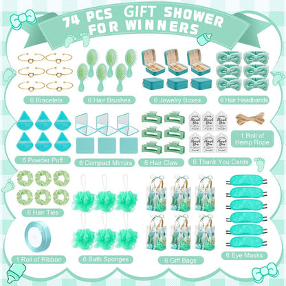 Party Favor Set for Women 74pcs, Wedding & Bridal Shower Gift Pack with Headbands, Bracelets, Jewelry Boxes