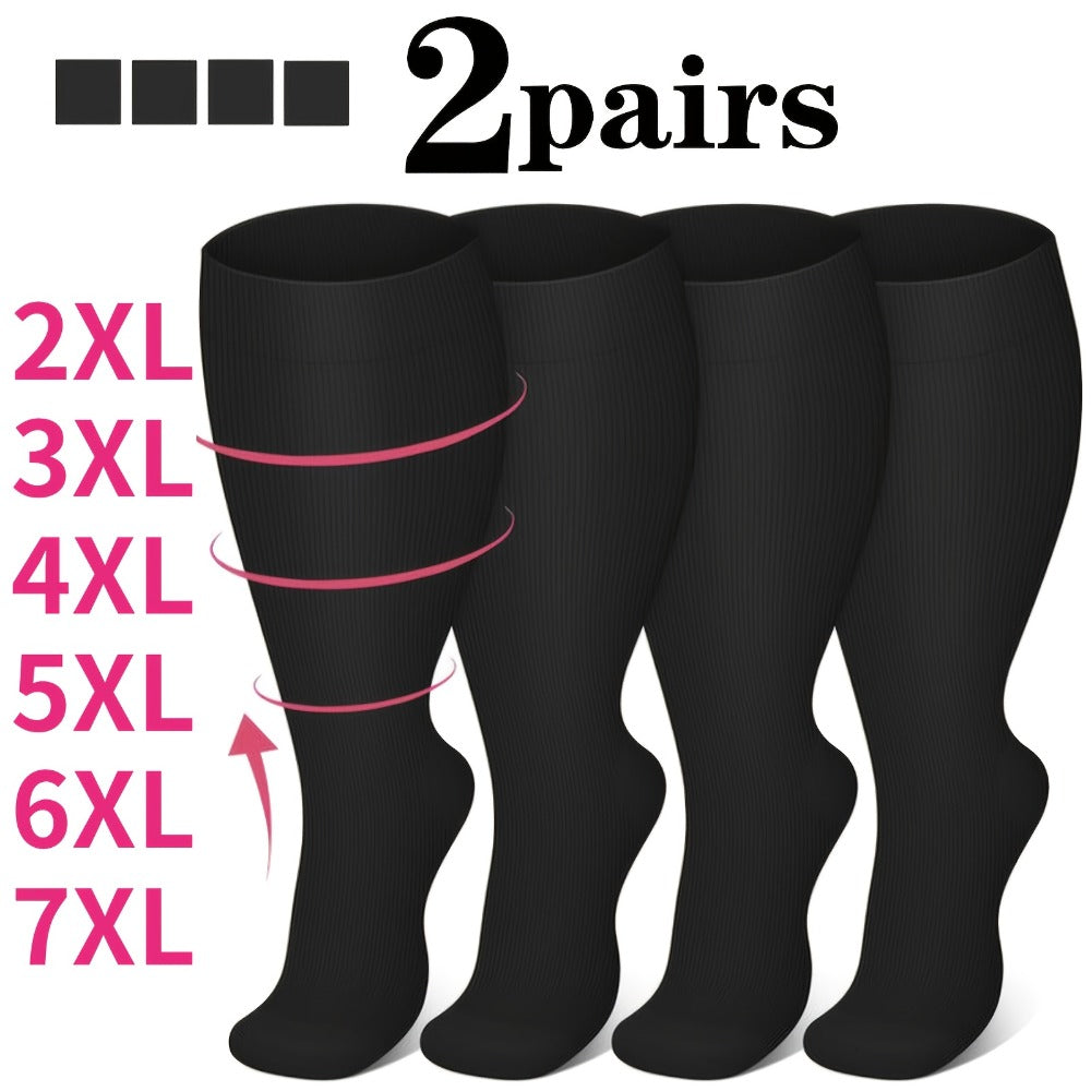 Plus Size Compression Socks 2 Pairs High Elasticity Sports Fitness Oversized Socks for Men for Entryways, Bedrooms and Living Spaces