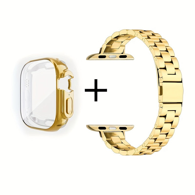 Slim Waist Apple Watch Steel Band & Half Shell Case 3-Piece Set for an Everyday Personal Care Routine