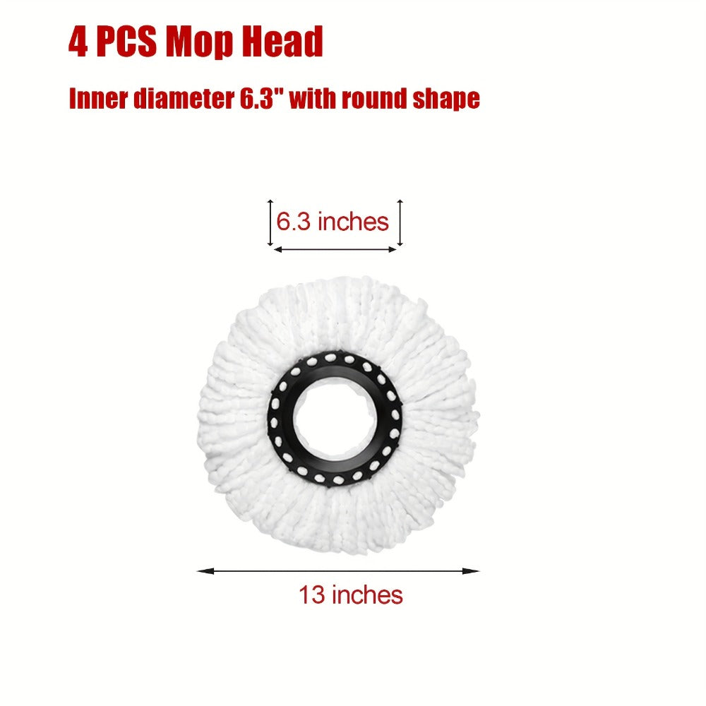 Microfiber Spin Mop Replacement Heads 8 Pack, 360° Universal Mop Refills for Standard Spin Mop Buckets, Machine Washable Reusable Mop Pads