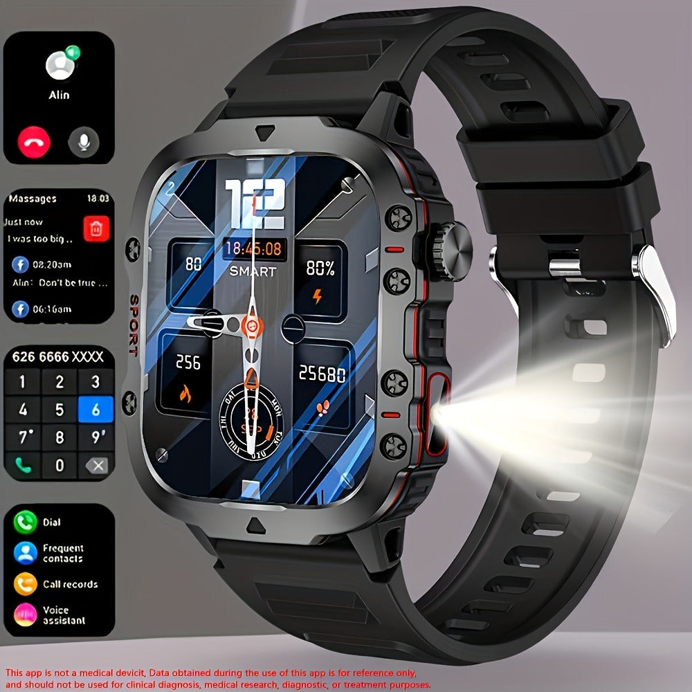 Smartwatch Brown Black Large Screen – Wireless Calling & SMS, Fitness Tracker, Remote Camera Control, USB Rechargeable – Unisex