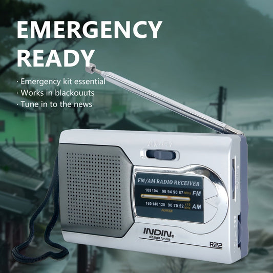 Portable AM FM Shortwave Radio with VFD Display, 21-Inch Antenna Long-Range Reception, AA Battery or DC Powered