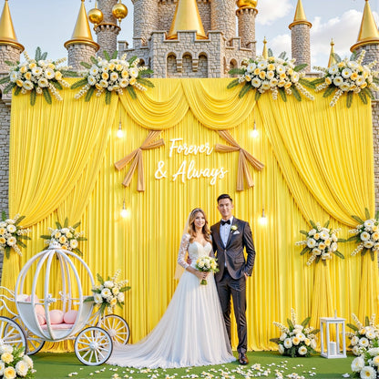Photography Backdrop 4-Pack 5x10ft Polyester Spandex Background Cloth | Wrinkle-Resistant, Soft & Smooth with Pole Pockets | Wedding